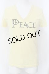NO ID. / PEACE VネックTシャツ 1 イエロー O-25-04-06-040-NO-ts-YM-ZT267