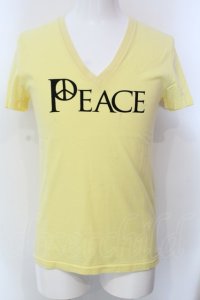 NO ID. / PEACE VネックTシャツ 1 イエロー O-25-04-06-040-NO-ts-YM-ZT267