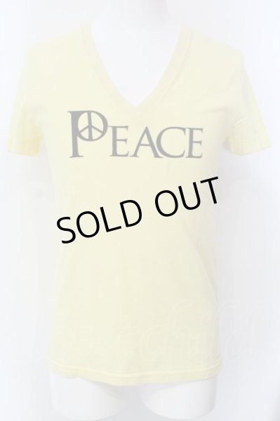 画像1: NO ID. / PEACE VネックTシャツ 1 イエロー O-25-04-06-040-NO-ts-YM-ZT267 (1)