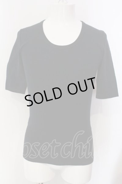 画像1: NO ID. / ストレッチUネックTシャツ 1 ブラック O-25-04-06-042-NO-ts-YM-OS (1)