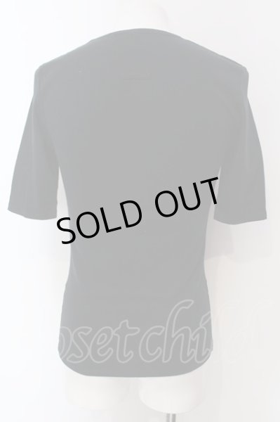 画像2: NO ID. / ストレッチUネックTシャツ 1 ブラック O-25-04-06-042-NO-ts-YM-OS (2)