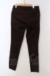 画像2: 14th Addiction / レザー切り替えクロップドパンツ 0 ブラックｘレッド系 O-25-04-06-051-14-pa-YM-ZT027 (2)