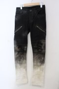 LGB / BURN＆ASH/S-WOLFデニムパンツ【メンズ28】 28 ブラックｘホワイト O-25-04-06-061-LG-pa-YM-OS