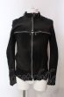 画像1: 14th Addiction / Cross Zip Leather ジャケット 1 ブラック（ムラ染色） O-25-04-06-063-14-ou-YM-ZT-ML038 (1)