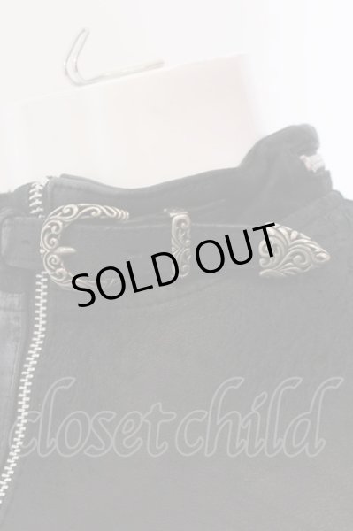 画像2: 14th Addiction / Cross Zip Leather ジャケット 1 ブラック（ムラ染色） O-25-04-06-063-14-ou-YM-ZT-ML038 (2)