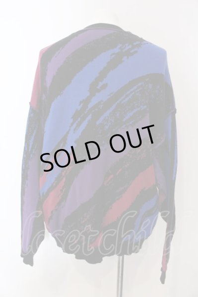 画像2: NO ID. / アブストラクトJQニットカーディガン ONE ブルー系マルチ O-25-04-06-069-NO-to-YM-ZT266 (2)