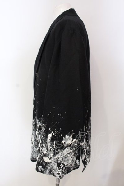 画像2: el conductor / WOOL VIYELLA PAINT ジャケット 4 ブラックｘホワイト O-25-04-06-007-el-ja-YM-ZT257 (2)