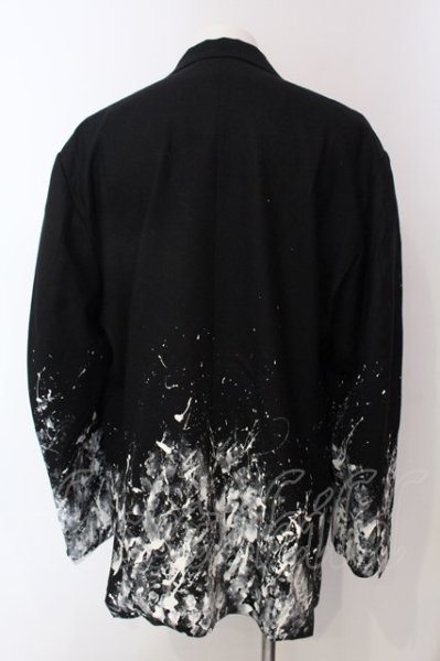 画像3: el conductor / WOOL VIYELLA PAINT ジャケット 4 ブラックｘホワイト O-25-04-06-007-el-ja-YM-ZT257 (3)