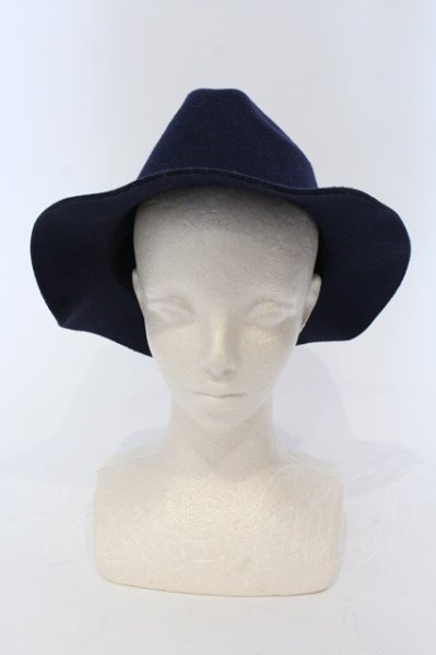 画像2: NO ID. / 中折フェルトハット  ネイビー O-25-04-06-074-NO-za-YM-ZT134 (2)