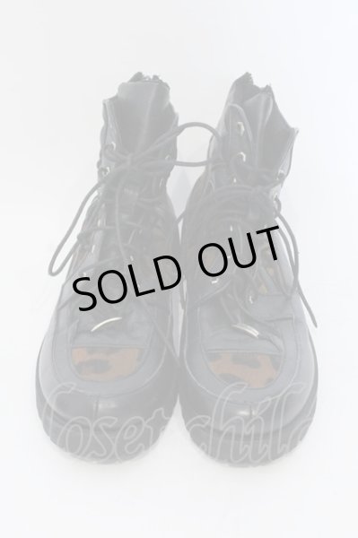 画像2: 14th Addiction / LEGION SHOES03 シューズ 約28cm ブラックｘハラコレオパード O-25-04-06-081-14-sho-YM-ZT-S001 (2)