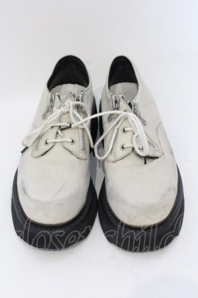 画像2: JULIUS / COW SKIN DOUBLE ZIP THICK-SOLED シューズ 3 アイボリー O-25-04-06-084-JU-sho-YM-ZT-S001 (2)