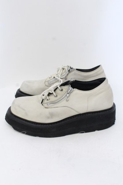 画像3: JULIUS / COW SKIN DOUBLE ZIP THICK-SOLED シューズ 3 アイボリー O-25-04-06-084-JU-sho-YM-ZT-S001 (3)