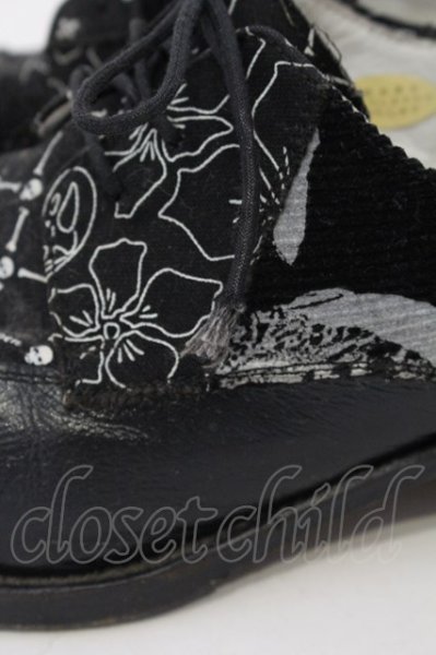 画像4: ROEN / パッチワーク切り替えドレスシューズ 40 1/2 ブラック O-25-04-06-086-Hi-sho-YM-ZT-S006 (4)