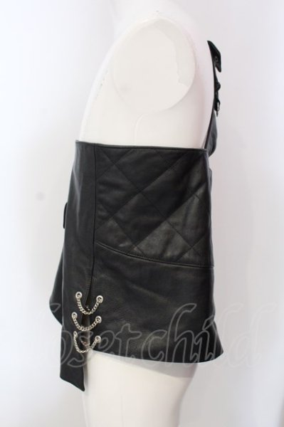 画像2: el conductor /  LEATHER HALF VEST ベスト 2 ブラック O-25-04-06-011-el-ja-YM-ZT-ML034 (2)