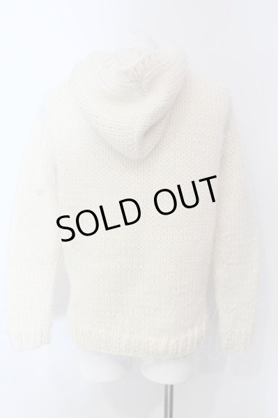 画像2: VANQUISH / アクリルウール編み込みニットパーカー 44 ホワイト O-25-04-06-015-VA-ou-YM-ZT261 (2)
