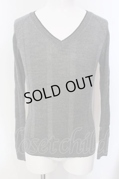 画像1: NO ID. / グリッターVネックニットソー 1 グレー O-25-04-06-022-NO-to-YM-ZT269 (1)