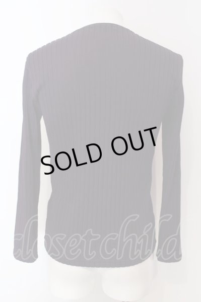 画像2: TORNADO MART / ワイドストライプＶネックカットソー M パープル O-25-04-06-023-TO-to-YM-ZT269 (2)