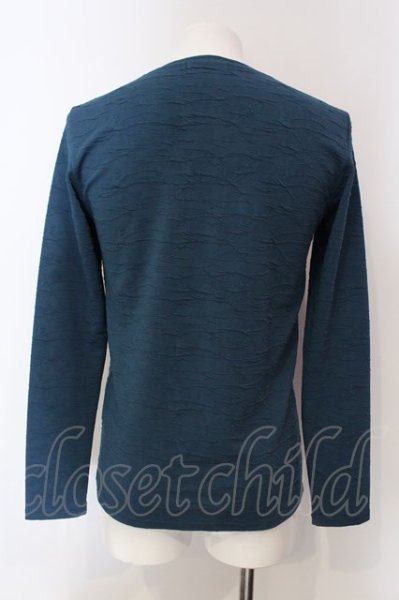 画像2: TORNADO MART / ふくれオプティカルジャカードVネックカットソー M グリーン O-25-04-06-024-TO-to-YM-ZT258 (2)