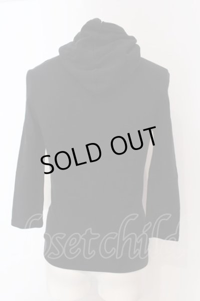 画像2: NO ID. / フライス7分袖ジップパーカー 1 ブラック O-25-04-06-028-NO-to-YM-OS (2)