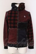 FranCisT_MOR.K.S. / ハイビスカル切り替えパーカー 2 レッドｘネイビー O-25-04-10-004-Fr-to-YM-ZT313