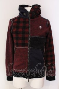 FranCisT_MOR.K.S. / ハイビスカル切り替えパーカー 2 レッドｘネイビー O-25-04-10-004-Fr-to-YM-ZT313