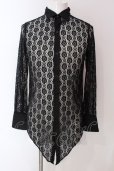 画像1: CIVARIZE / Voluptucas レース花柄変型デザインシャツ 46 ブラック O-25-04-10-045-CI-sh-YM-OS (1)