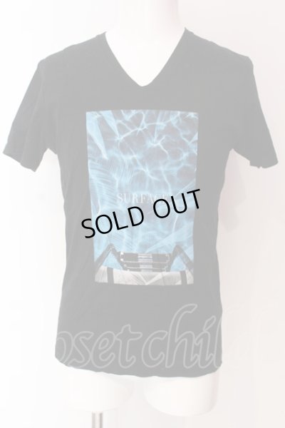 画像1: Black by VANQUISH / ボックスプリントVネックTシャツ M ブラック O-25-04-10-046-Bl-ts-YM-ZT144
