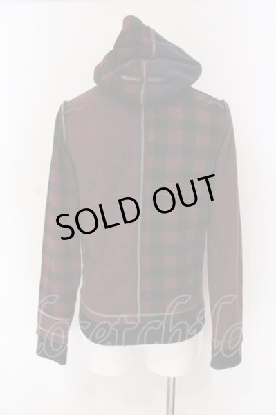 画像3: FranCisT_MOR.K.S. / ハイビスカル切り替えパーカー 2 レッドｘネイビー O-25-04-10-004-Fr-to-YM-ZT313 (3)