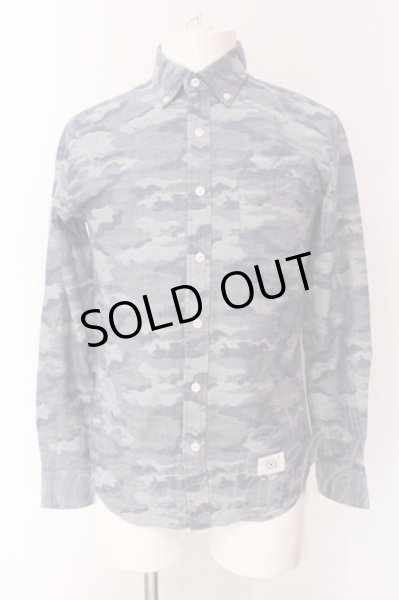 画像1: VANQUISH / カモフラボタンダウンシャツ S ブルー O-25-04-10-050-VA-sh-YM-ZT078 (1)