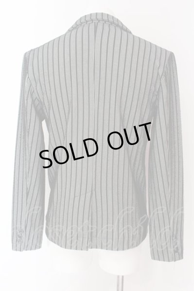 画像2: CavariA / ジャガードストライプストレッチテーラードジャケット 44 ブラック O-25-04-10-060-Ca-ja-YM-ZT042 (2)