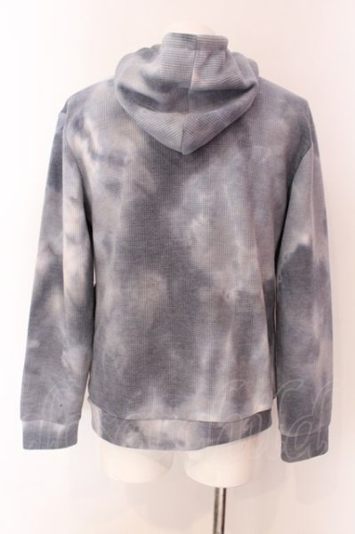 画像2: CavariA / ムラ染めワッフルパーカー 44 ブルーグレイ O-25-04-10-061-Ca-to-YM-ZT091 (2)