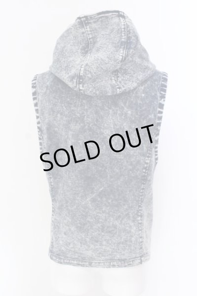 画像2: NO ID. / ケミカルブリーチストレッチフードベスト 2 ブルー O-25-04-10-063-NO-to-YM-ZT144 (2)