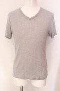 TORNADO MART / シワテレコVネックTシャツ  グレー O-25-04-10-068-TO-ts-YM-ZT144
