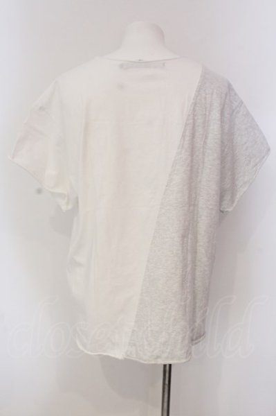 画像2: NO ID. BLACK / 天竺リメイク Type B Tシャツ グレーｘホワイト 2 O-25-04-10-069-NO-ts-YM-ZT078 (2)