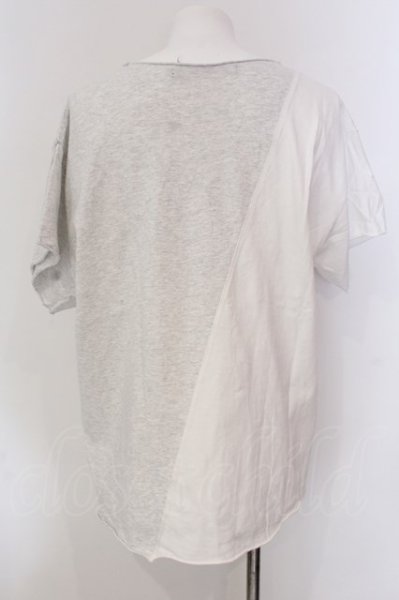 画像2: NO ID. BLACK / 天竺リメイク Type A Tシャツ 2 ホワイトｘグレー O-25-04-10-072-NO-ts-YM-ZT077 (2)