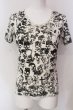 画像1: CavariA / スカル総柄Tシャツ 44 ホワイト O-25-04-10-073-Ca-ts-YM-OS (1)