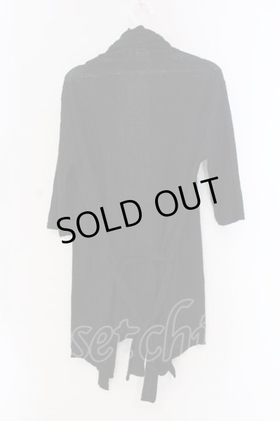 画像2: BERNINGS-SHO / 立体ボーダー半袖カーディガン M ブラック O-25-04-10-081-BE-to-YM-OS (2)