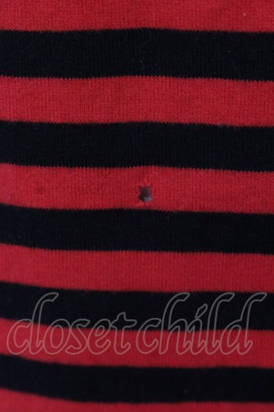 画像2: NO ID. BLACK / C天竺ボーダーラウンドタンクトップ 2 レッドｘブラック O-25-04-10-087-NO-ts-YM-ZT042 (2)