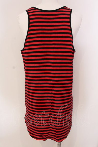 画像3: NO ID. BLACK / C天竺ボーダーラウンドタンクトップ 2 レッドｘブラック O-25-04-10-087-NO-ts-YM-ZT042 (3)