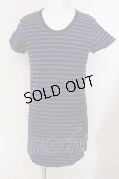 画像1: NO ID. BLACK / C天竺ボーダーラウンドU/N Tシャツ 2 パープルｘブラック O-25-04-10-088-NO-ts-YM-OS (1)
