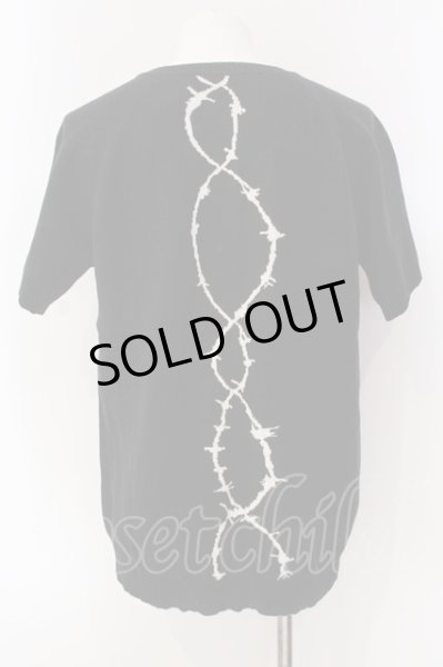 画像2: NO ID. BLACK / ニットワイヤーJQ Tシャツ 2 ブラック O-25-04-10-089-NO-ts-YM-OS (2)