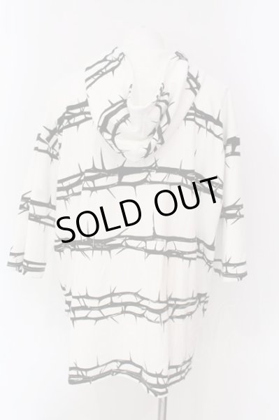 画像2: CIVARIZE / 総柄ハイネックジップアップ半袖パーカー 46 ホワイト O-25-04-10-008-CI-to-IG-OS (2)