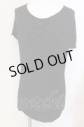 FUGA / ストーン装飾ドレープTシャツ 44 ブラック O-25-04-10-092-FU-ts-YM-OS