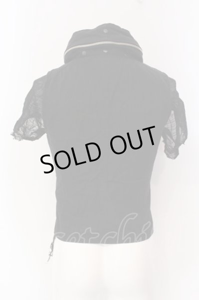 画像2: TORNADO MART / ストールつきリネン混ジレベスト M ブラック O-25-04-10-093-TO-to-YM-OS (2)