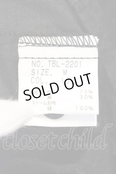 画像3: TORNADO MART / ストールつきリネン混ジレベスト M ブラック O-25-04-10-093-TO-to-YM-OS (3)