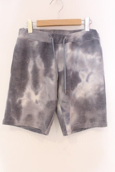 画像1: CavariA / ムラ染めワッフルショートパンツ 44 ブルーグレイ O-25-04-10-097-Ca-pa-YM-ZT027