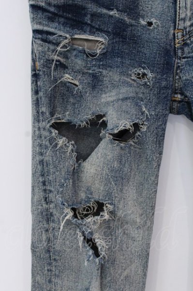 画像2: LGB / ST103-B2D+HBR デストロイデニムパンツ 27（メンズXS・レディースL相当） インディゴ O-25-04-10-102-LG-pa-YM-ZT362 (2)