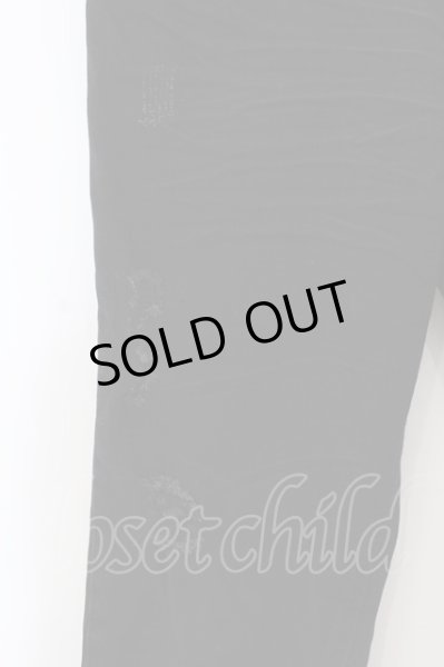 画像2: God of Roses / 立体加工ダメージスキニーデニムパンツ S ブラック O-25-04-10-106-Go-pa-YM-OS (2)