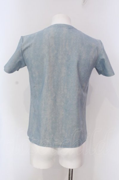 画像2: TORNADO MART / ハーフデニムプリントハイテンション半袖Tシャツ M サックス O-25-04-10-015-TO-ts-YM-ZT313 (2)