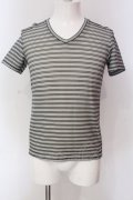 TORNADO MART / リップルボーダーTシャツ M グレー O-25-04-10-017-TO-ts-YM-ZT111